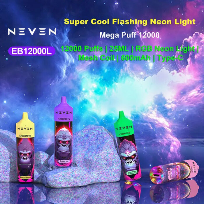 NEVEN 15k puff 12k 9k Puff 7k 9000 12000 puffs disposable vapes EU US local warehouse 25ml vape 12k LED neon light 600mAh battery puff 9000 tornado vaper 15000 poco